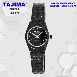 Jam Tangan Analog Wanita Tajima Premium 3061 L Black Band Original Garansi 1 Tahun + Free BOX
