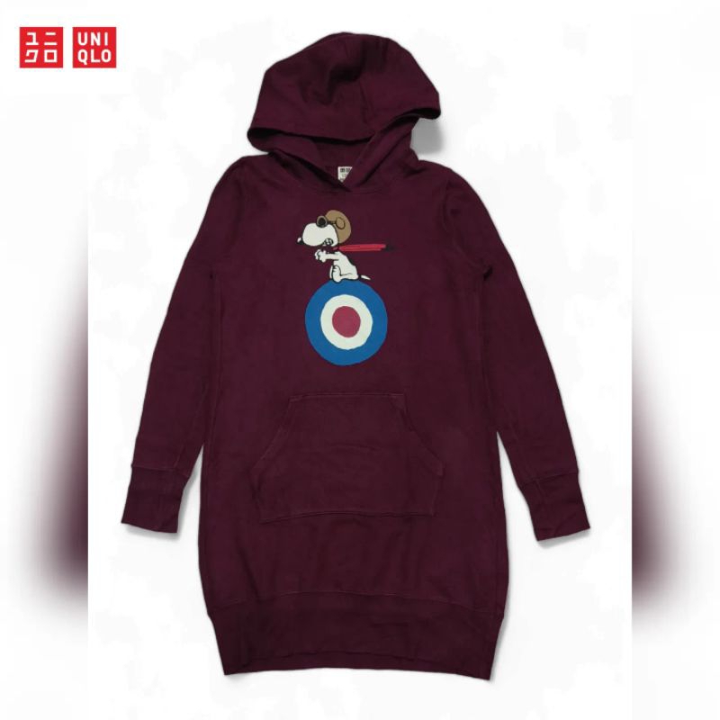 Long Dress Hoodie Peanuts Uniqlo x Peanuts - Maroon