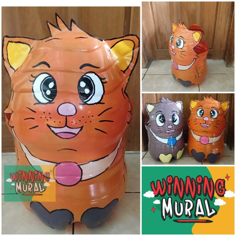 Tempat Sampah Lucu / Pot galon le mineral / pot galon / prakarya pot galon bekas / pot lucu / pot ga
