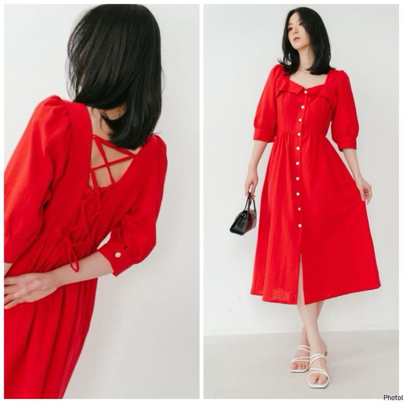 PREMIUM DRESS COTTON LINEN MERAH HIJAU EDISI NATAL