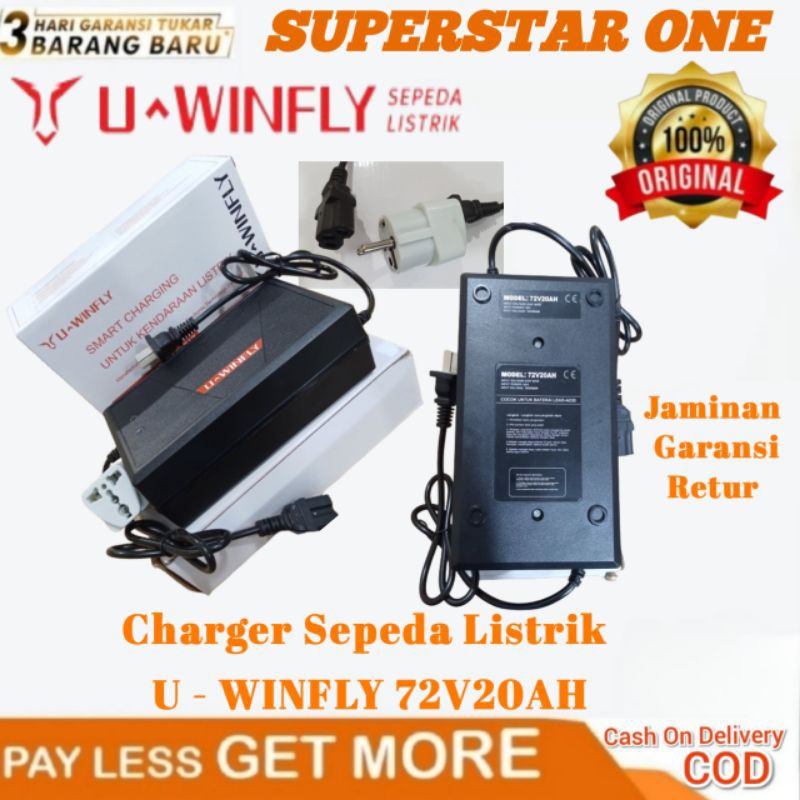 Original Sepeda Listrik U-winfly 72V20AH Charger Sepeda Listrik