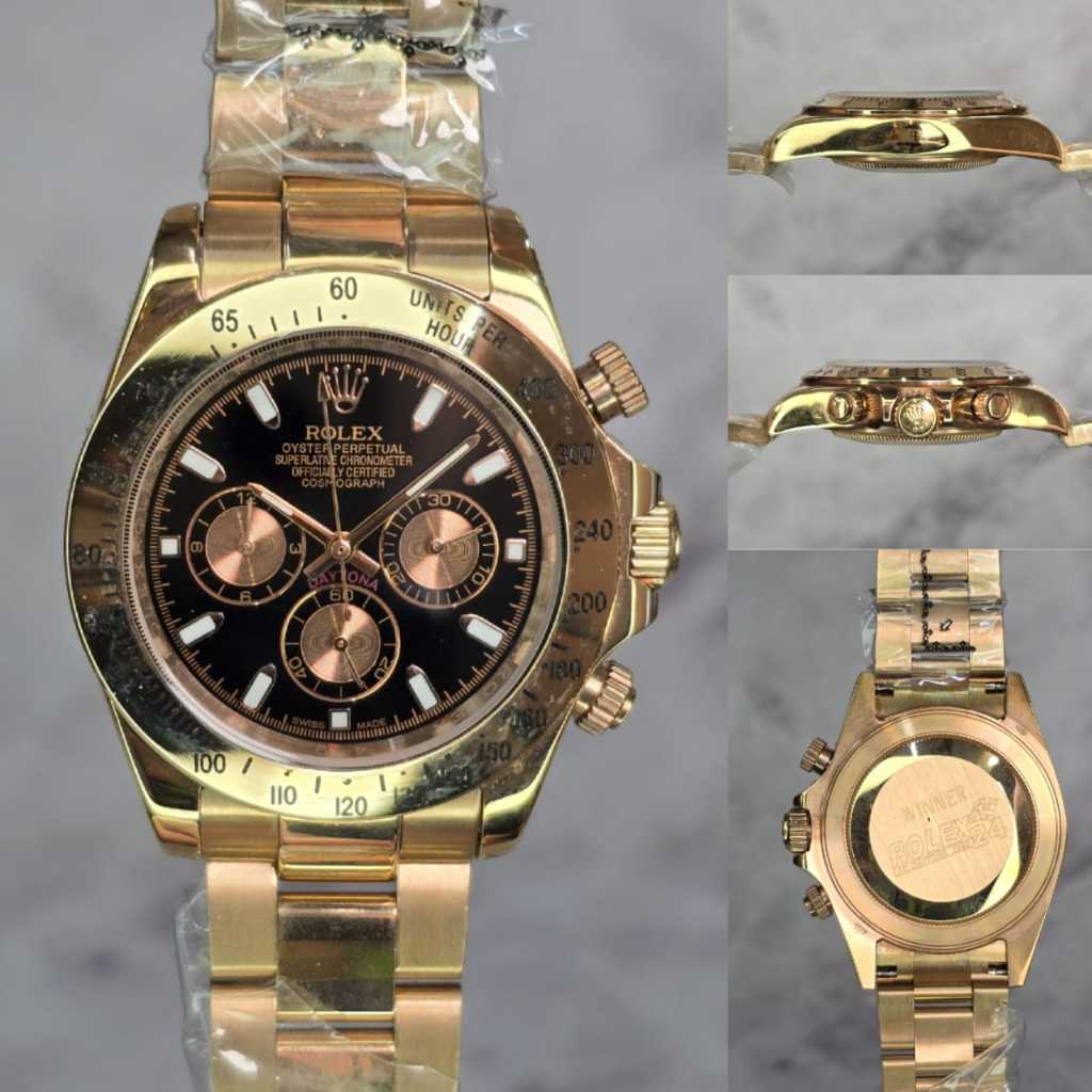 Jam Tangan Pria Rolex Daytona Automatic / Jam Tangan Mewah Terbaru Komplit Box Original Fullset