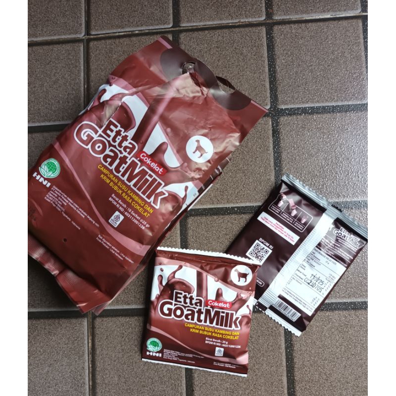 

SUSU KAMBING ETTAWA RASA COKLAT ISI 10 SACHET/5 SACHET/1 SACHET 25Gram
