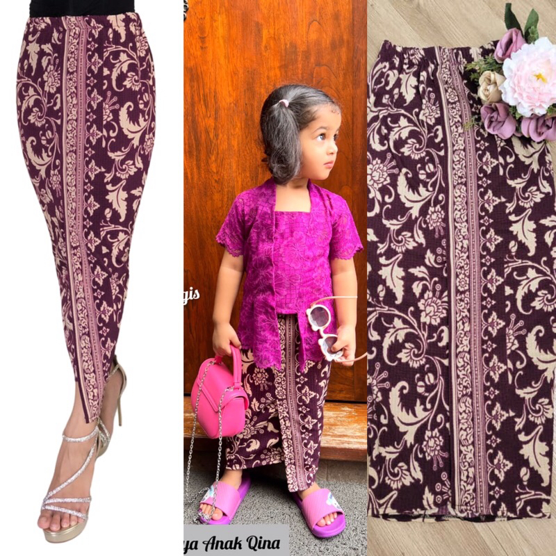 Set couple rok ibu dan anak stretch diorama songket bali | Rok Songket | Songket Bali | Rok Bali