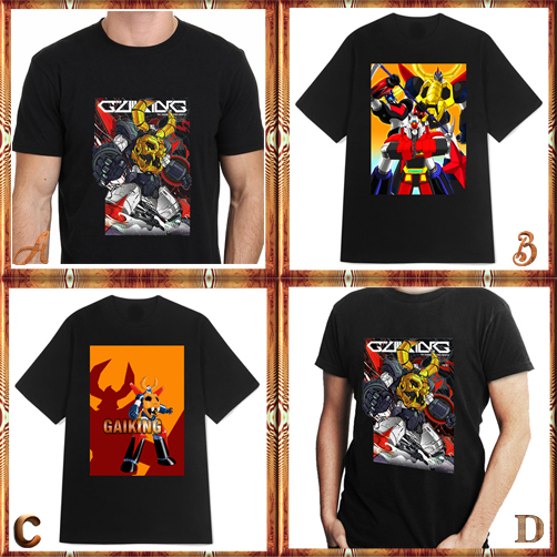 Kaos Vintage Anime GAIKING Robot Japan Tshirt Bahan 100% Cotton