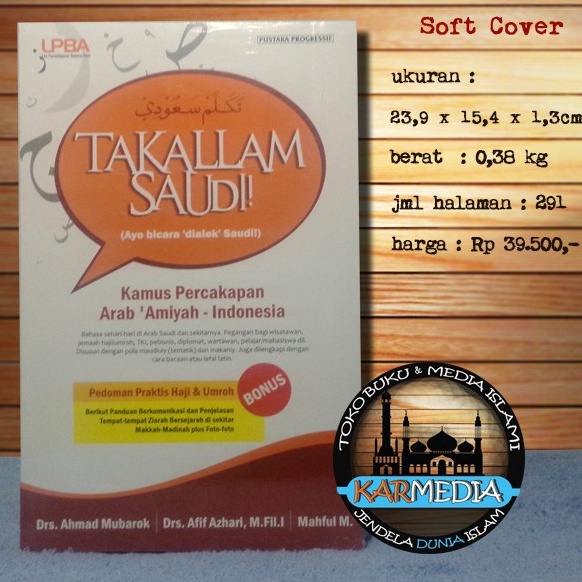 

Kualitas Premium Takallam Saui kamus Perakapan Arab Amiyah Innesia Karmeia AMA