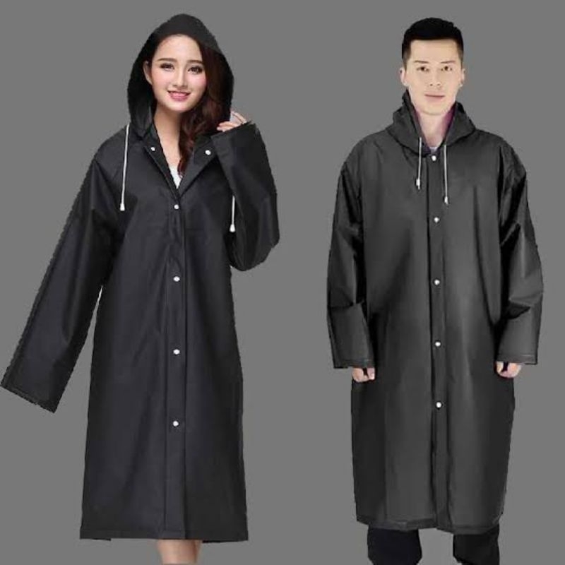 Jas Hujan Ponco Raincoat Hitam Putih Model Ponco