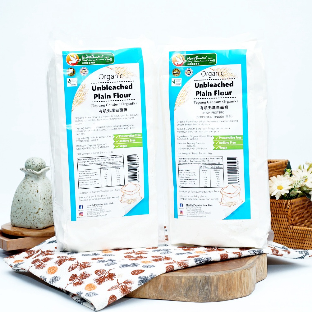 

Special Edition Health Paradise Organic Unbleached Plain High Protein Flour 5g 1kg FIH
