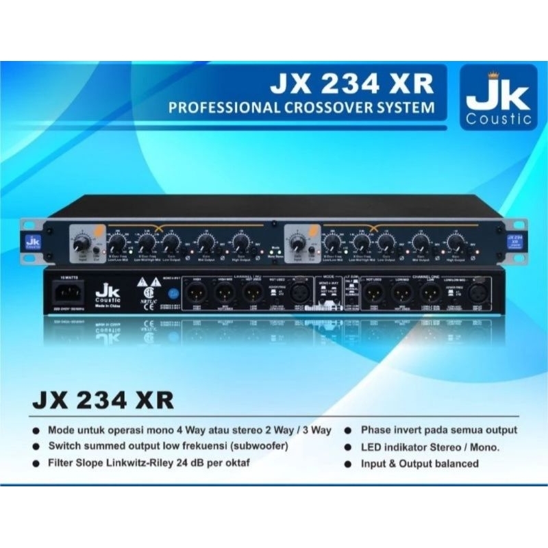 Crossover aktif JK Coustic JX 234 XR