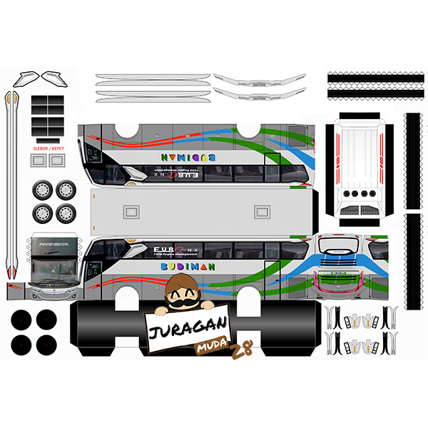 DIY Miniatur Bus Budiman Facelift Papercraft