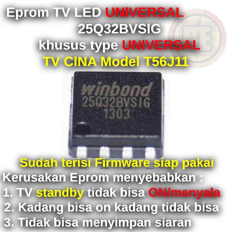 Ic Eprom Firmware TV UNIVERSAL / TV CINA Model T56J11