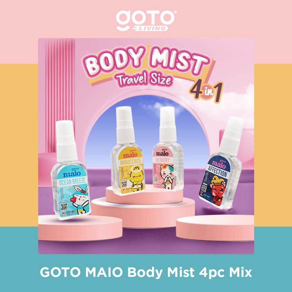 Goto Maio Body Mist Parfum Spray Parfume Tahan Lama Wanita Pria Isi 4