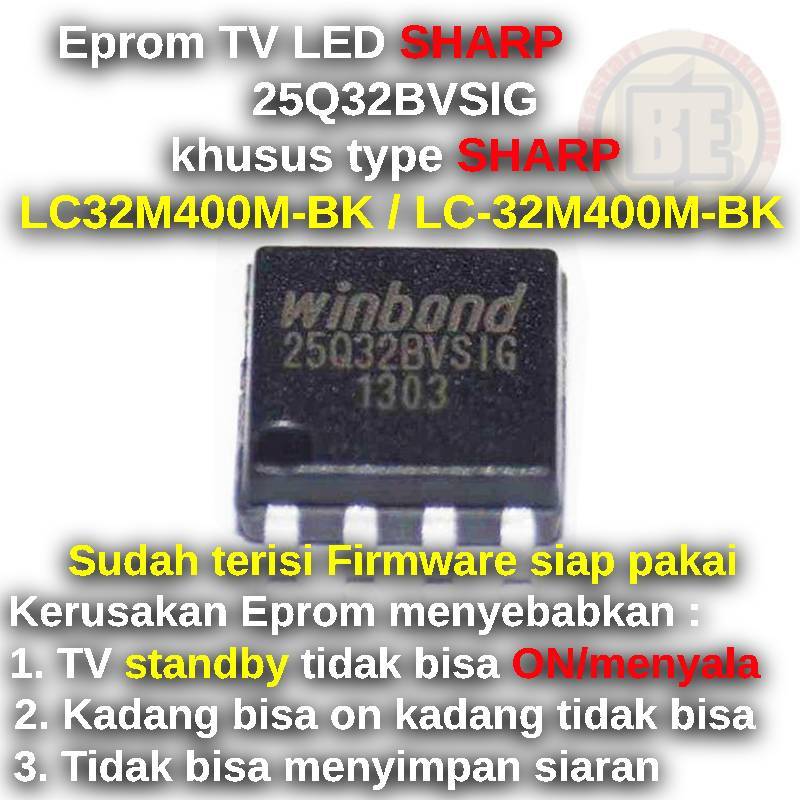 Ic Eprom Firmware TV SHARP LC32M400M-BK / LC-32M400M-BK