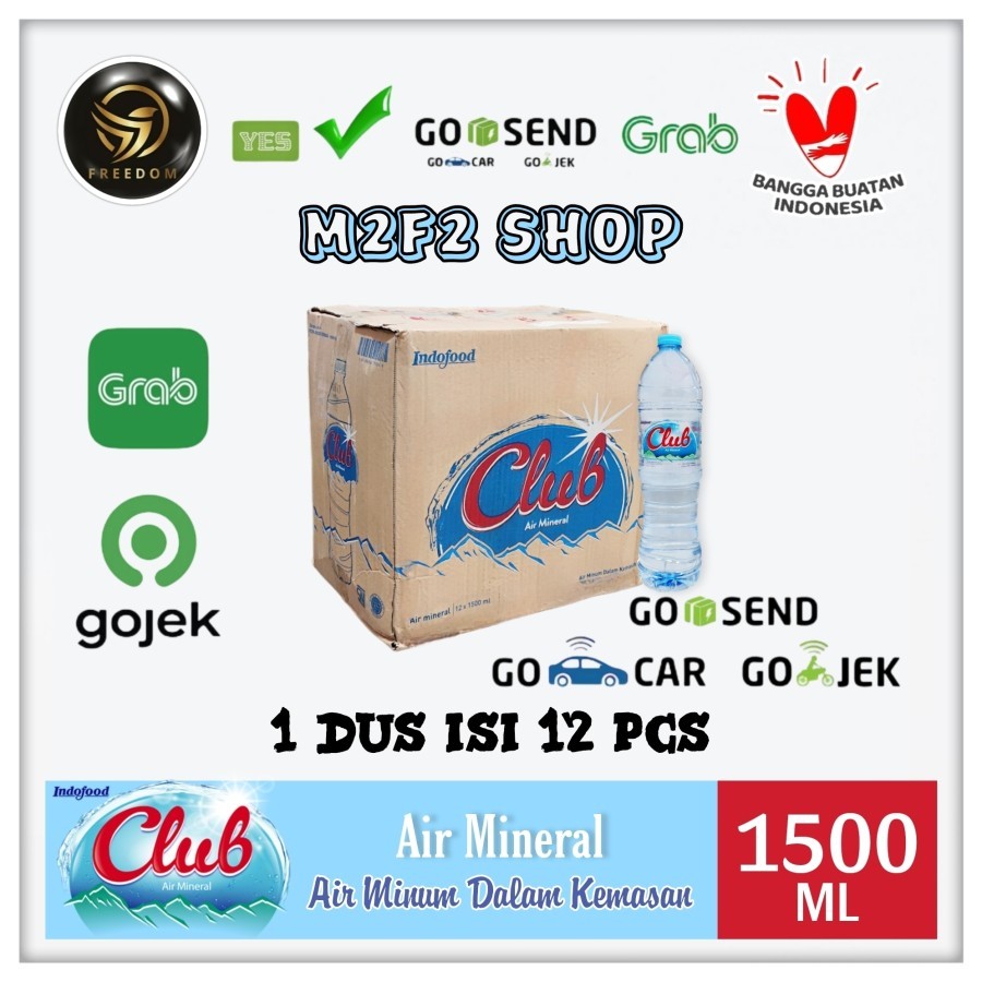 

Air Mineral Club Besar Botol Plastik Pet - 1500 ml - Kemasan Karton (Khusus Bluebird/Gosend/Grab)