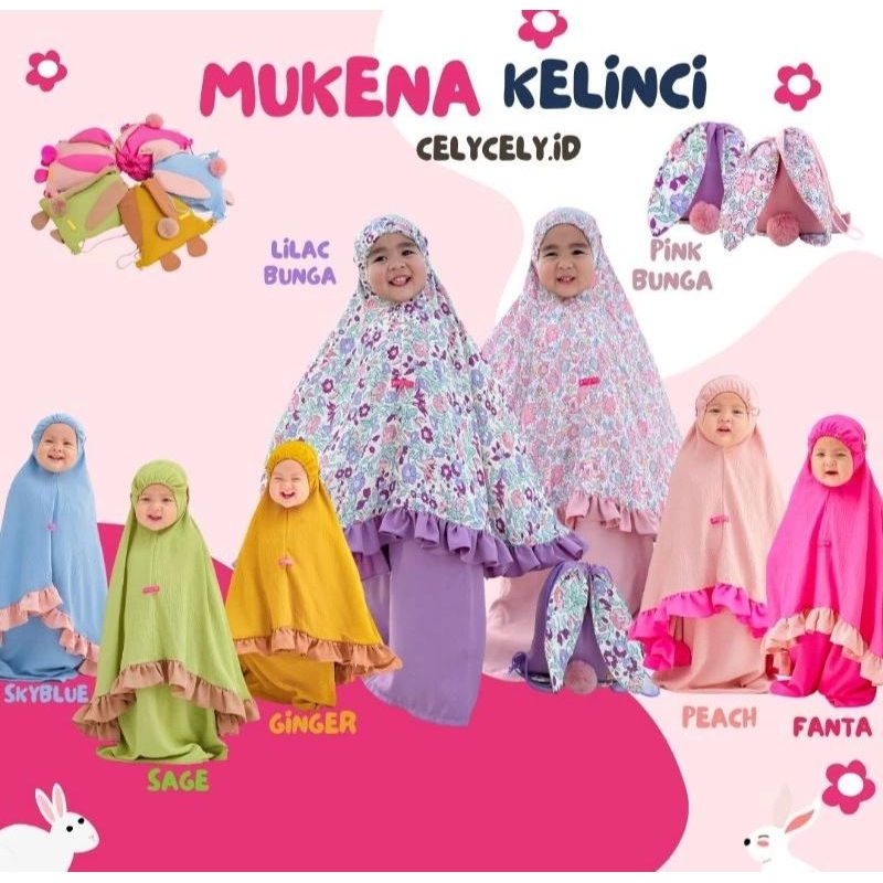 Mukena Anak SD TK Kelinci FREET Tas Kelinci by CelyCely