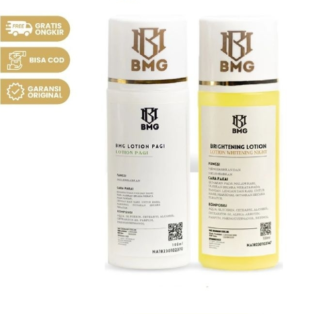 PAKET BMG LOTION ANGGUR KUNING-UNGU ( PAGI DAN MALAM+BIPUT ) ORIGINAL HB PEMUTIH BADAN