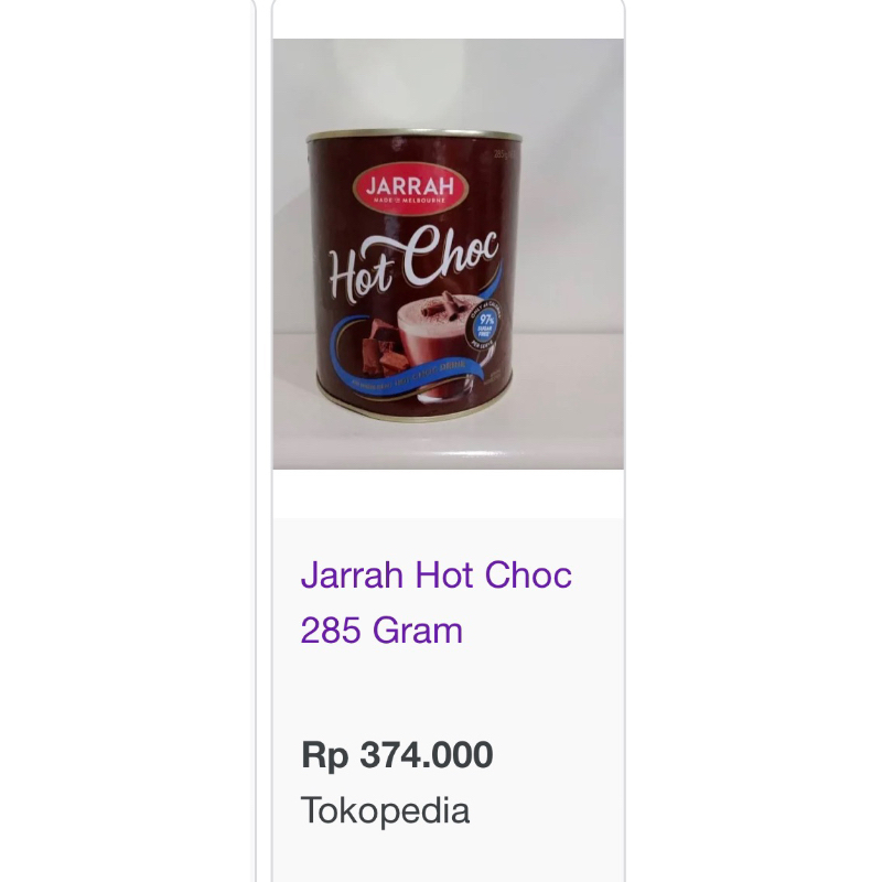 

Minuman Hot Choc Jarrah 285 gram