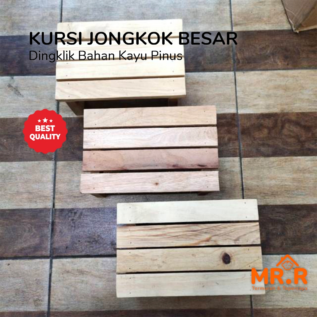 Bangku Duduk Jongkok Pendek Size Besar Kursi Kayu Pinus Premium Pendek Dingklik Kayu Kursi Wc Jongko