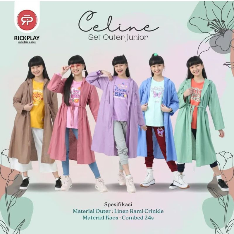 set anak baju anak perempuan 4-12 tahun kasual japan style cewe free kaos sablon plastisol cotton co