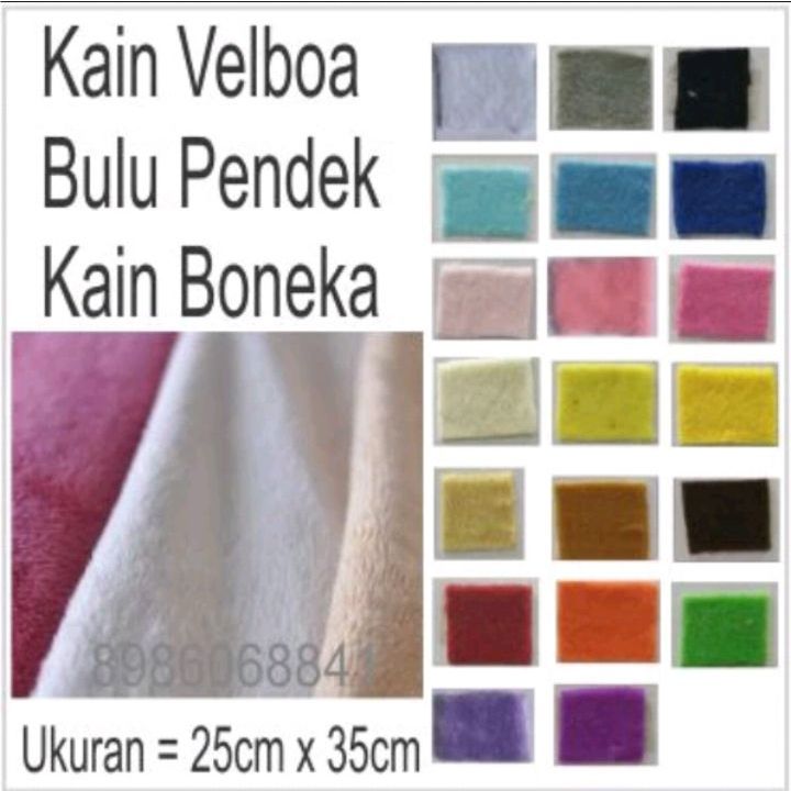 Kain Velboa Bahan Boneka Halus dan Lembut  Kain Boneka Bulu Pendek 25cm X 35cmKain Velboa Fabric,Kai