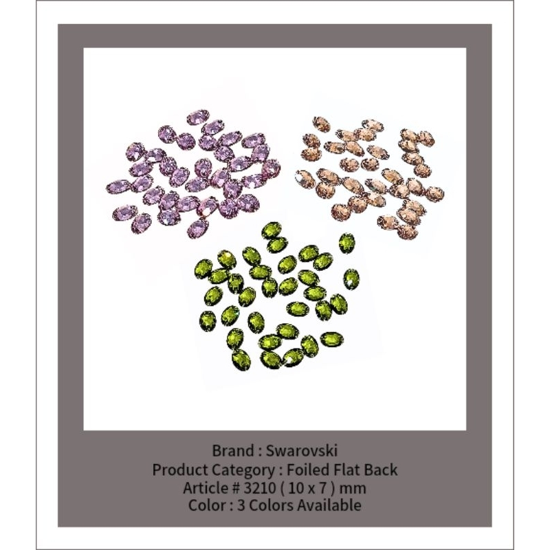 SWAROVSKI™ - 10 x 7 MM Foiled Flat Back - Article # 3210 - Swarovski Crystal - Swarovski Kristal - C