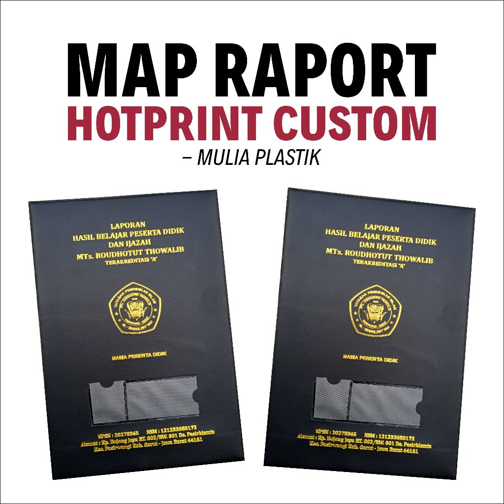 

Mulia Plastik | Isi 24 Lembar Map Raport Custom Nama dan Logo Sekolah Sendiri
