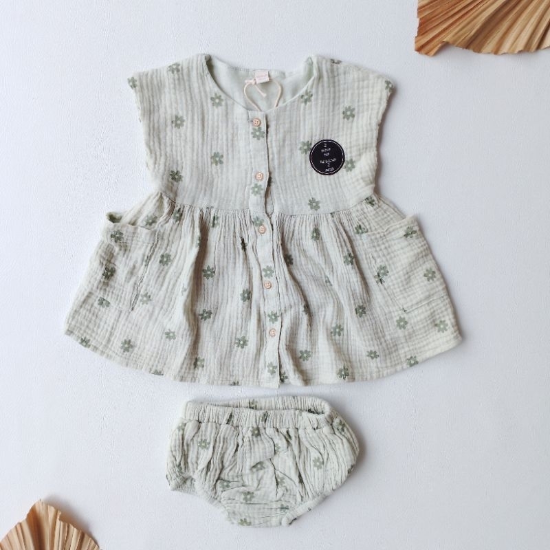 dress Giggles SALE up to 50% dress+briefs Sage green bunga daisy