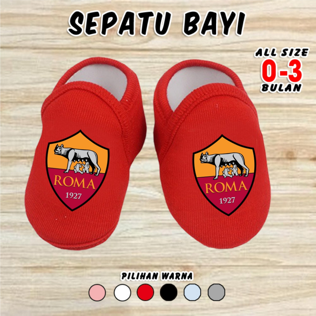 Sepatu Bayi Klub AS Roma Sepak Bola baby Shoes unisex cewek cowok perempuan laki laki laki2 0 3 6 bu