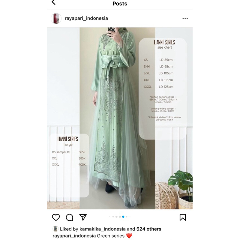 Dress Rayapari (Lianni Dress Green) Rayapari_indonesia