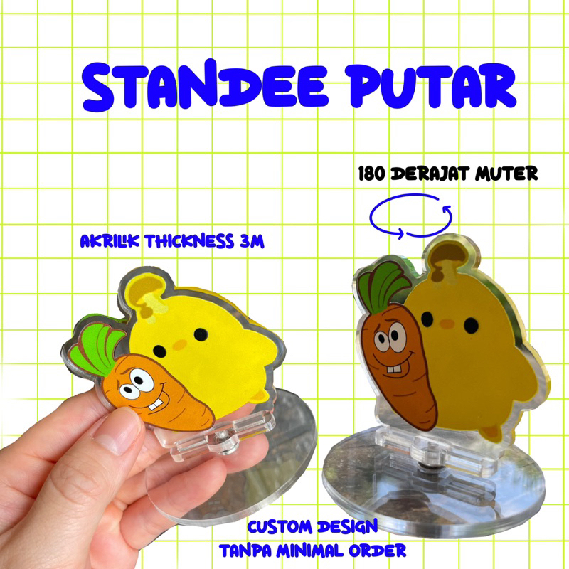 standee putar akrilik / standee akrilik custom design