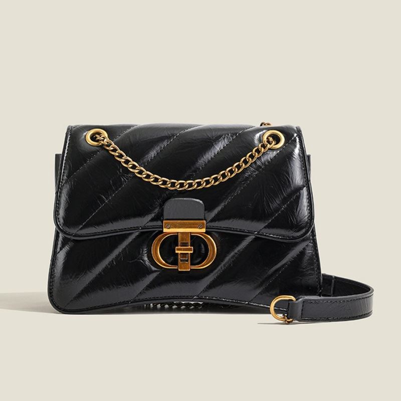 TAS SELEMPANG HANDBAG SLINGBAG FASHION IMPORT BLACK HITAM GARIS TALI RANTAI PESTA KONDANGAN PETAK TR