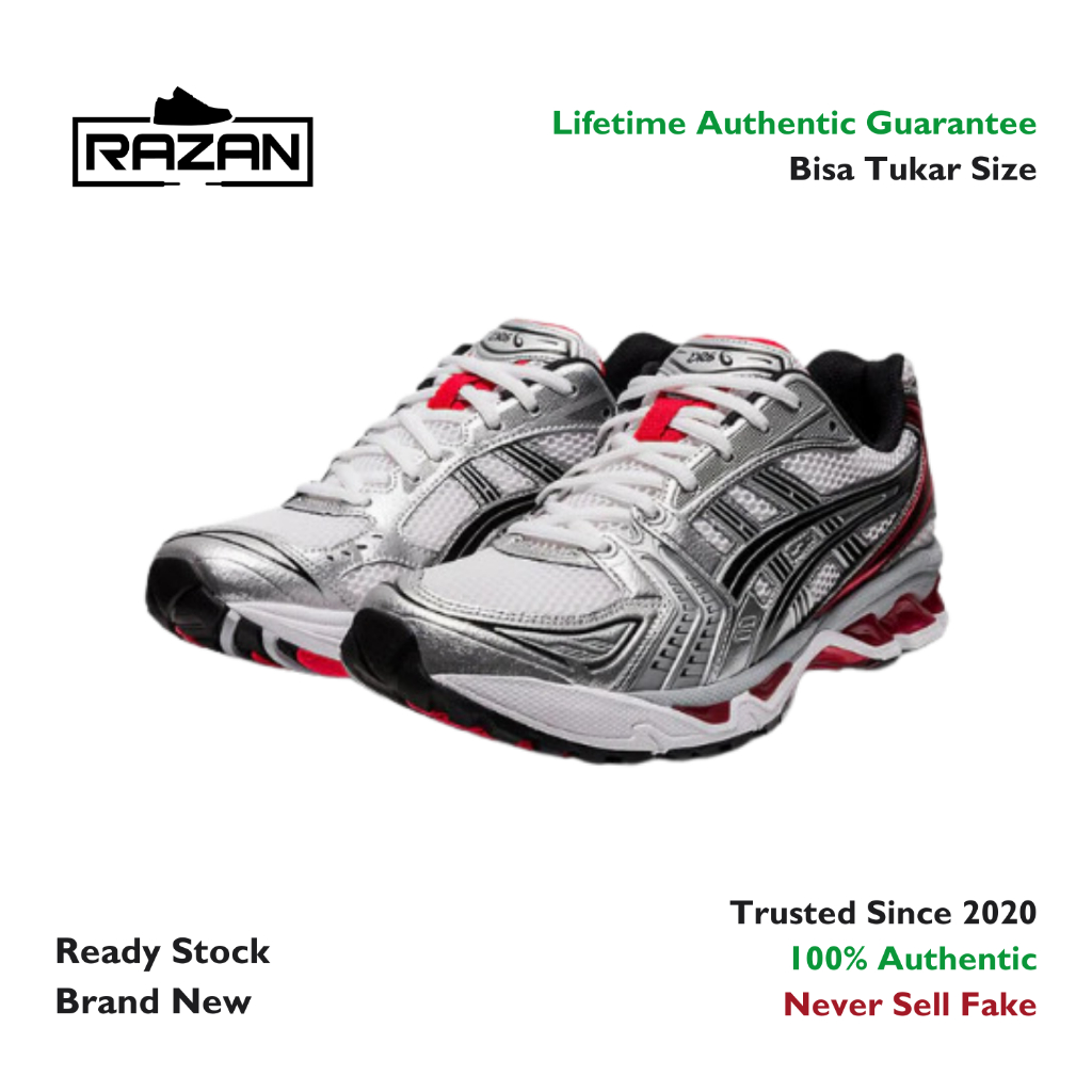 Asics Gel Kayano 14 White Classic Red 100% Authentic Original