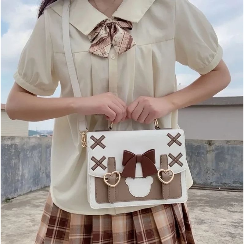 BAG BEAR JIRAI KEI WHITE CREAM TAS KAWAII LOLITA KAWAII STYLE
