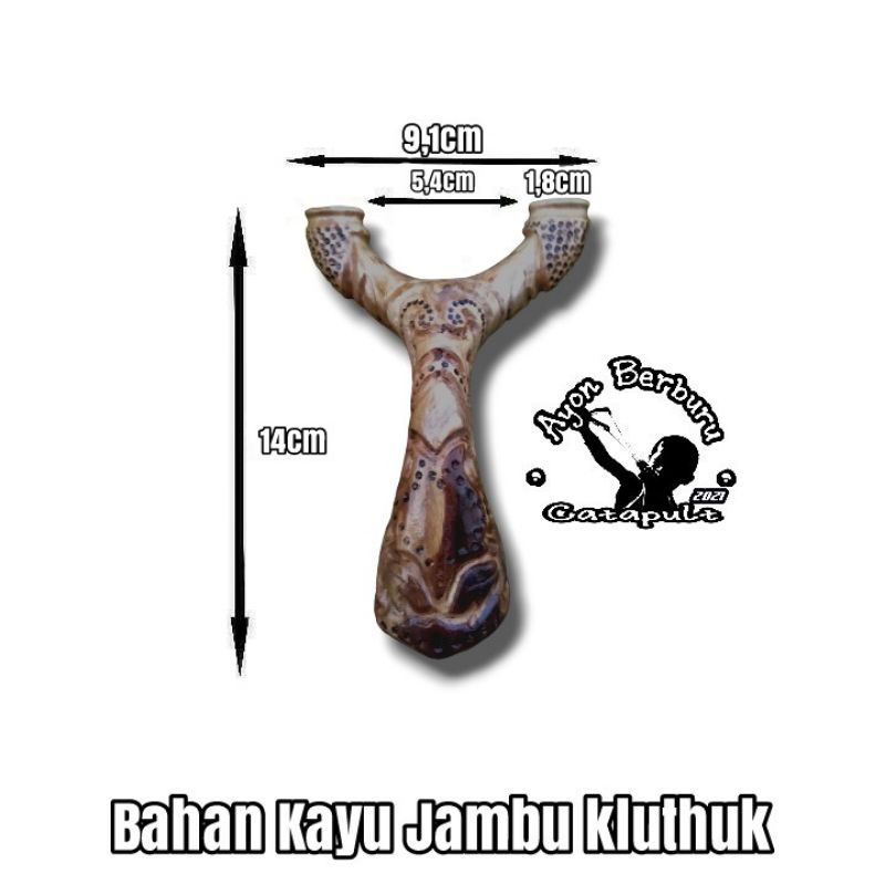 Ketapel OTT dari bahan kayu JAMBU KLUTHUK/Ayon Catapult
