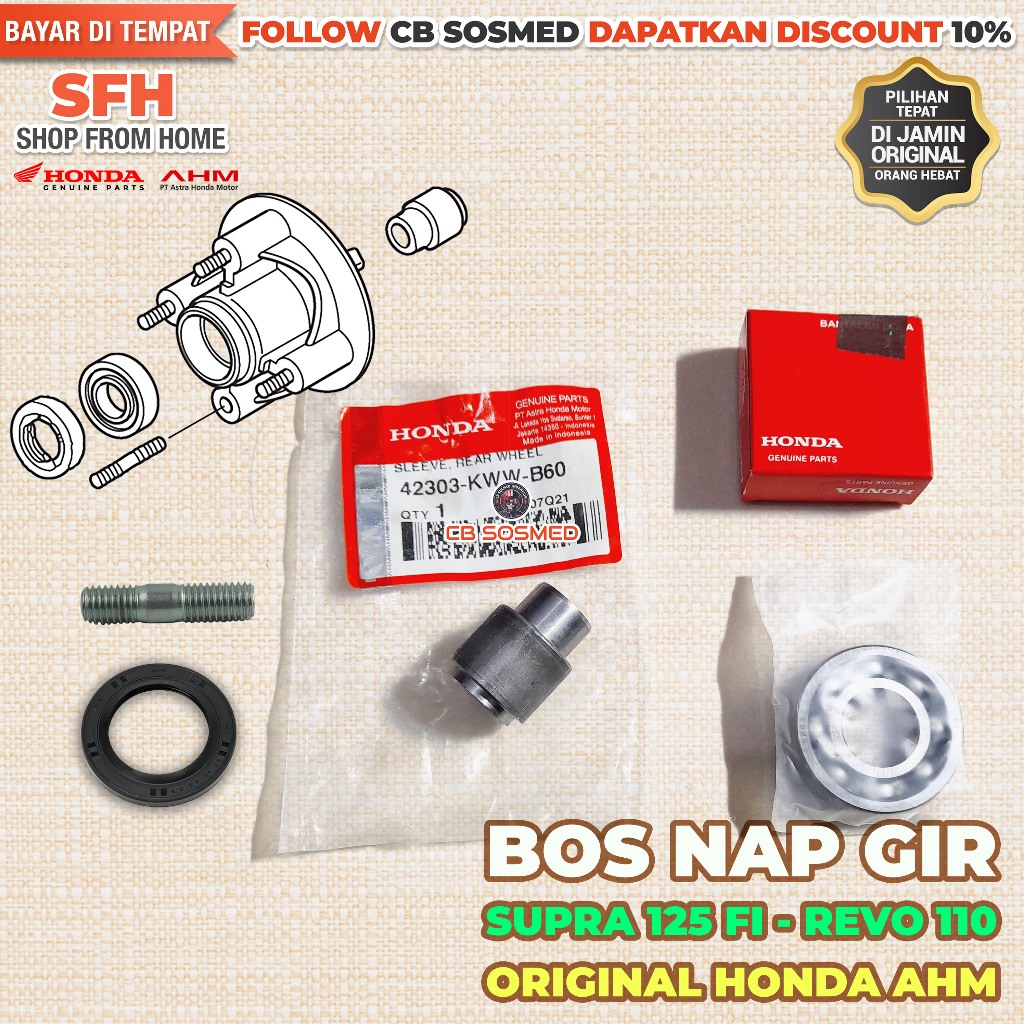 Bos Dudukan Gir Belakang Supra X 125 FI Bos Nap Gir Supra 125 FI Tromol Ruji Bos Sleeve Revo 110 FI 