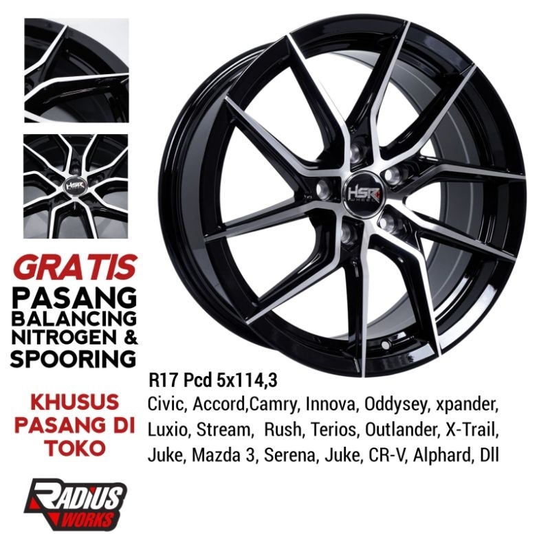 velg mobil hsr magatta ring 17 pcd 5x114,3 two tone original hsr
