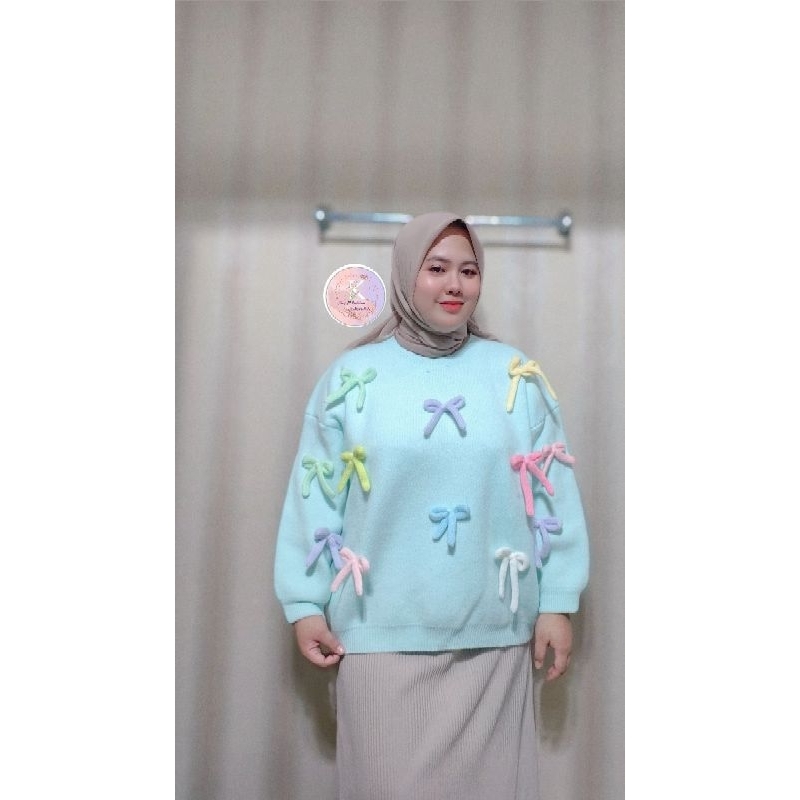 SWEATER RAJUT HALUS PREMIUM MOTIF PITA TIMBUL KEKINIAN/PREMIUM/IMPORT
