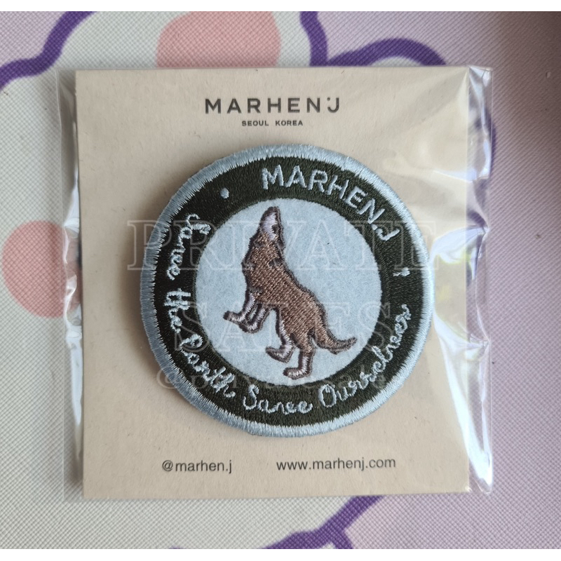 Marhen J Wappen Wolf Original Bagcharm Badge Patch Bordir Hiasan Tas Korea Fashion