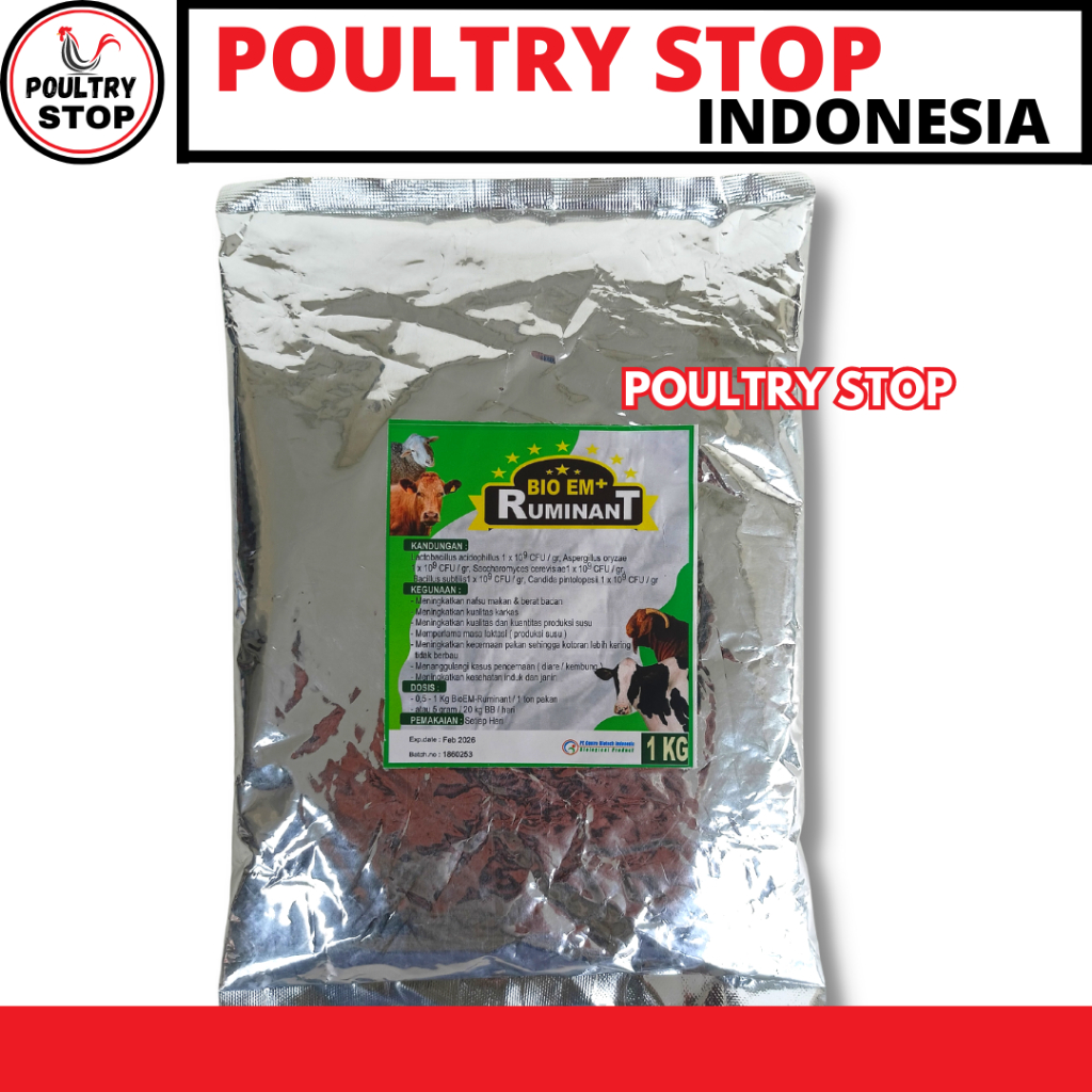 Probiotik BIO EM PLUS KERING 1 kg - Probiotik Serbuk Ternak Sapi Domba Kambing Untuk Fermentasi Paka