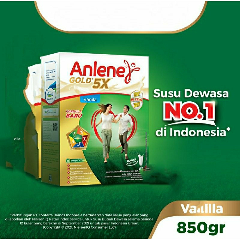 

Anlene Gold 5X Susu Bubuk Vanilla 850g-Tulang, Sendi & Otot