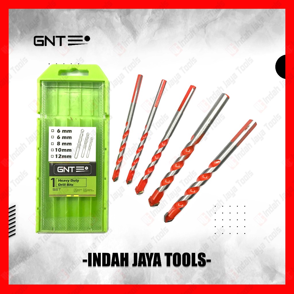 GNT Mata Bor Multi Set 5 Pcs 6-12 mm Bor Tembok Beton Besi Keramik