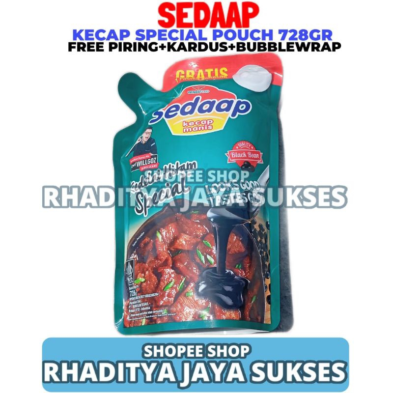 

Kecap Sedaap Special Pouch Isi Ulang 728 Gram Gratis Piring+Kardus+Bubble Wrap