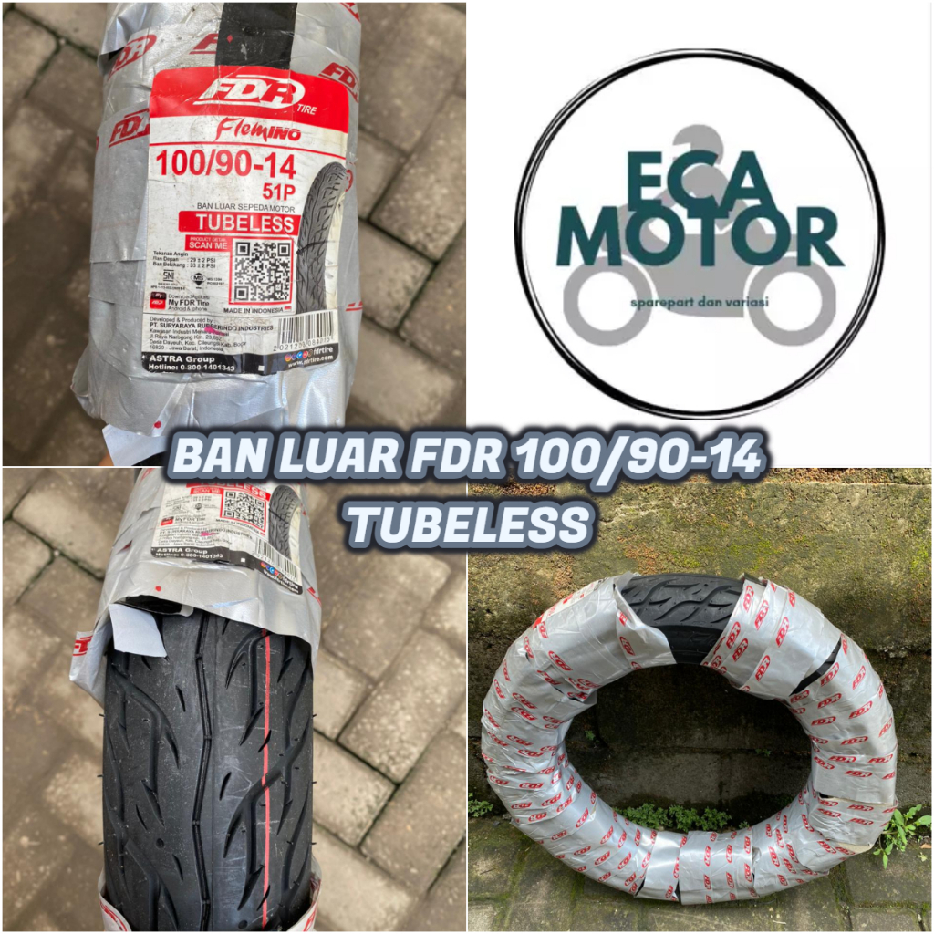BAN LUAR FDR FLEMINO 100/90-14 TUBELESS || BAN LUAR BELAKANG LEXI FDR FLEMINO 100/90-14 TUBLESS