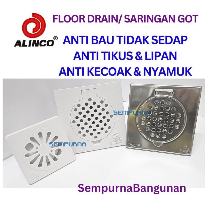Floor drain strainer plastik ABS stainless steel SUS304 kecil besar bola slip ball Alinco avur afur 