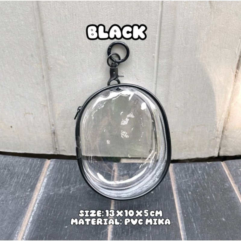 transparent black pvc doll bag preloved new