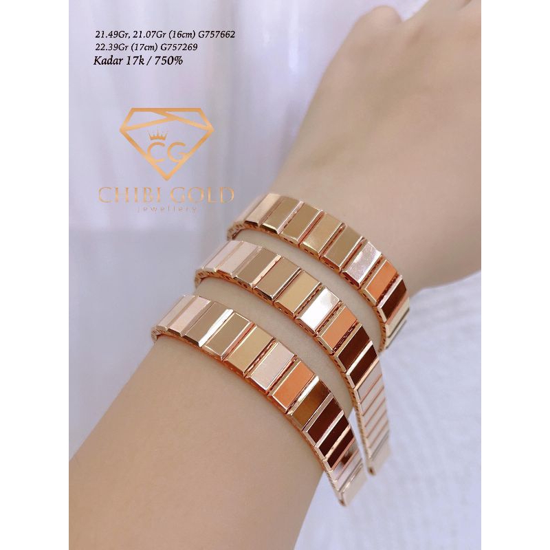 CHIBI - Gelang tangan emas 750 kadar 17k