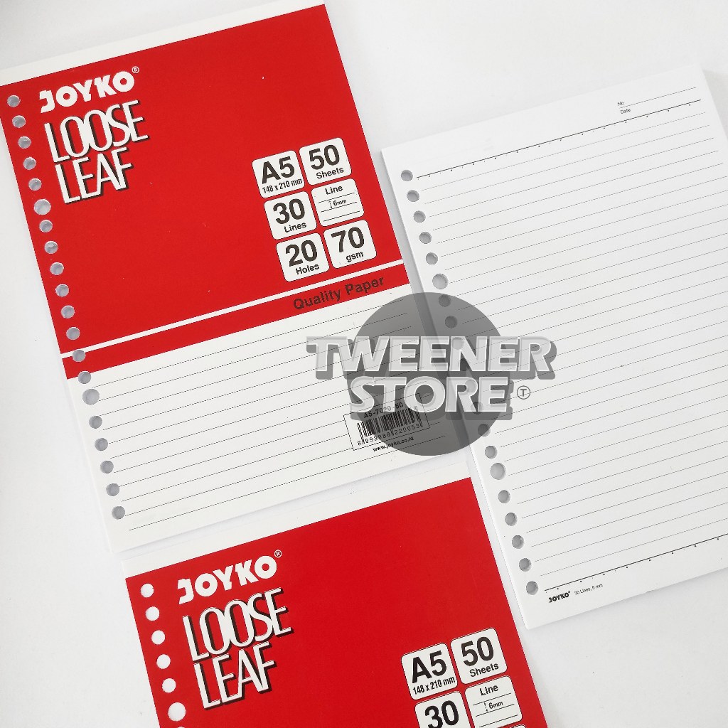 

[A5-GARIS] Joyko Loose Leaf A5 50 Sheets Lembar | Kertas Binder