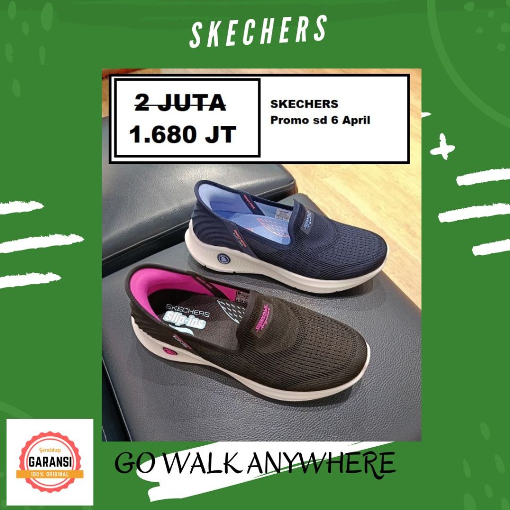 Sepatu skechers Wanita women original 100% GO WALK ANYWHERE