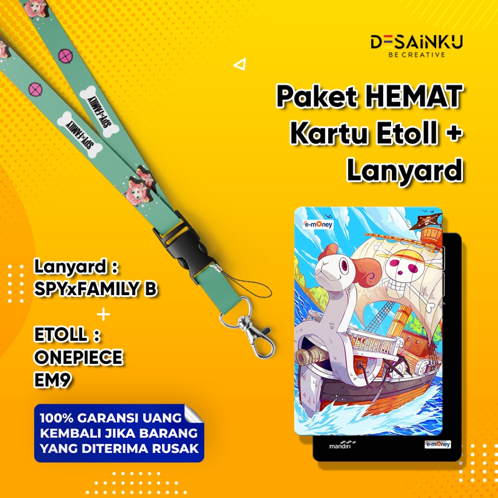 

PAKET HEMAT EMONEY + LANYARD / PAHE EMONEY ONE PIECE EM9 + LANYARD SPY X FAMILY B