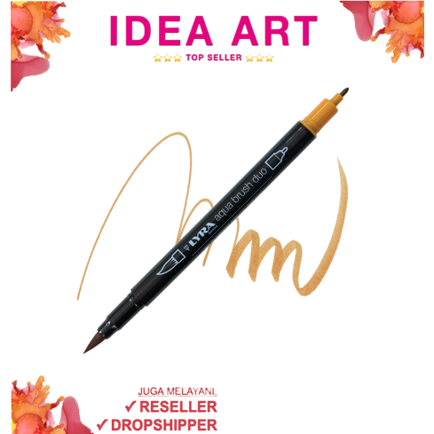 

Spidol Marker Dual Brush Pen Lyra Germany Aqua Brush Duo Permanent Gold Ocher 6520083 - Satuan